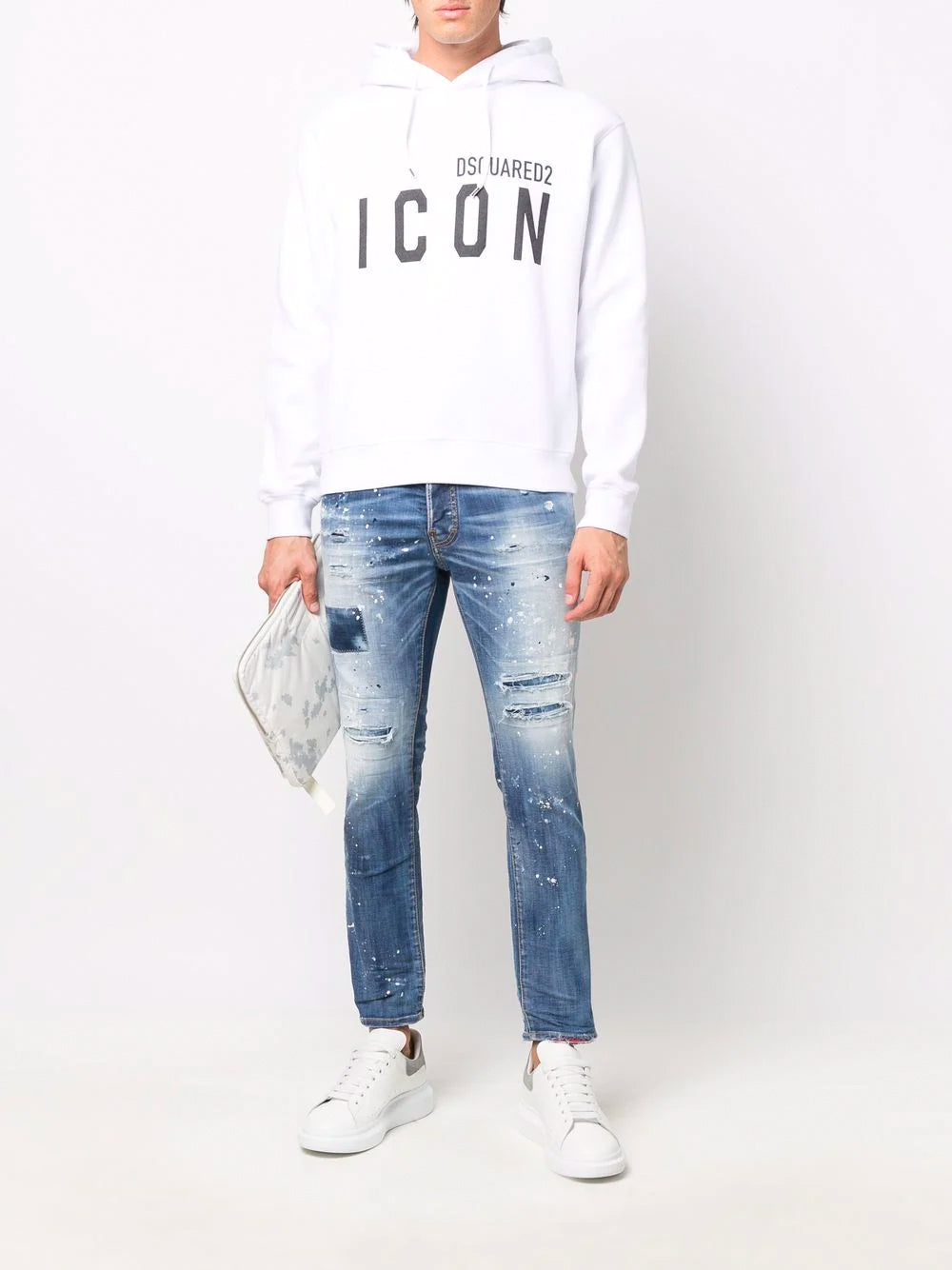 DSQUARED2 Logo Patch 5 Pocket Denim Jeans - MAISONDEFASHION.COM