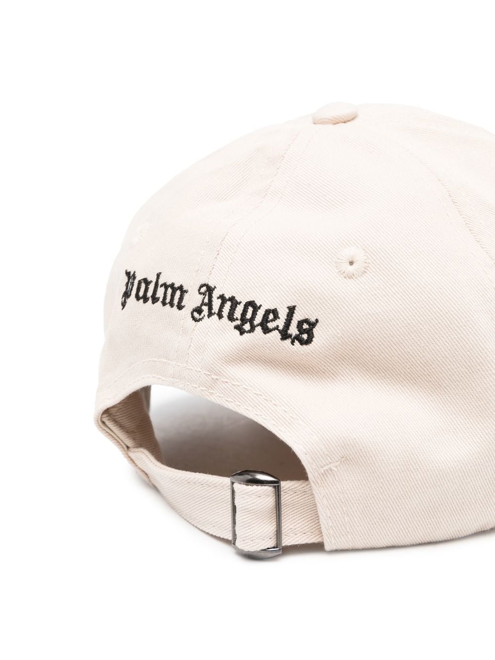 PALM ANGELS Ripped Logo Cap Beige/Black - MAISONDEFASHION.COM