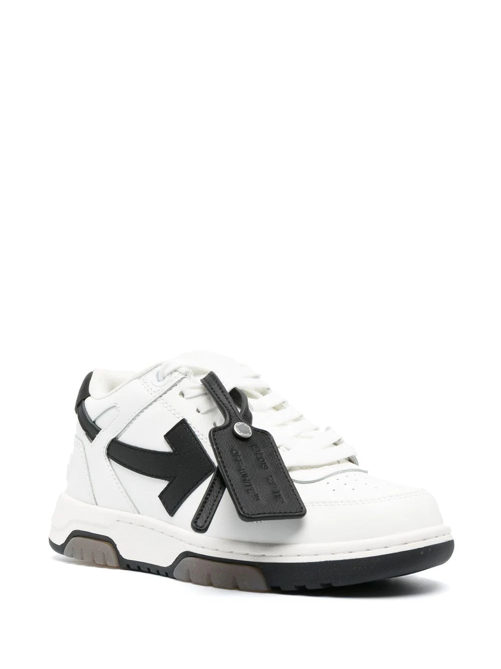 OFF-WHITE WOMEN Out Of Office Calf Leather White Black - MAISONDEFASHION.COM