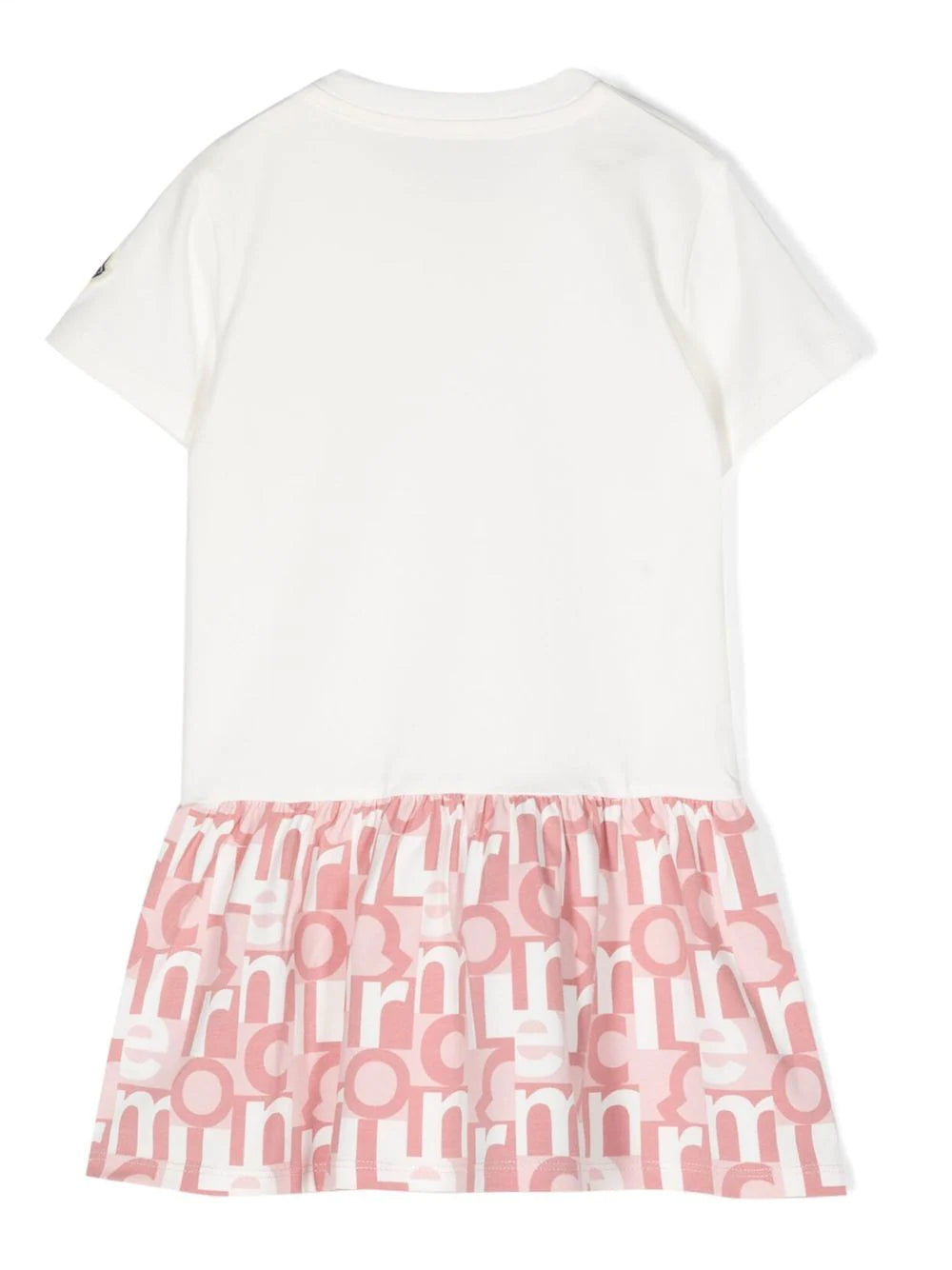 MONCLER BABY Monogram Print Dress White/Pink - MAISONDEFASHION.COM