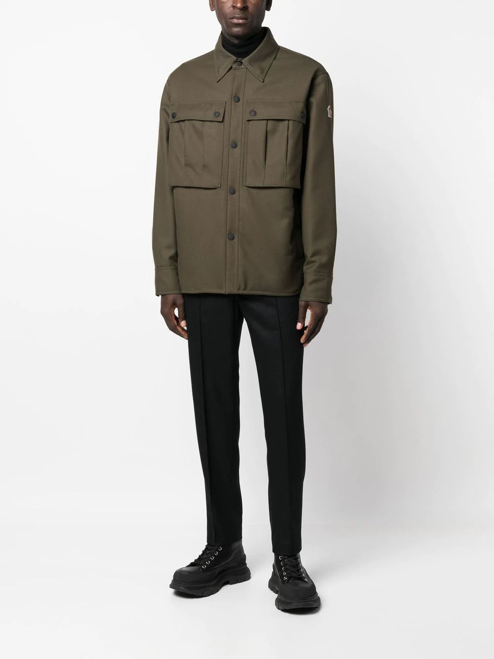 MONCLER GRENOBLE Ornon Shirt Jacket Green - MAISONDEFASHION.COM