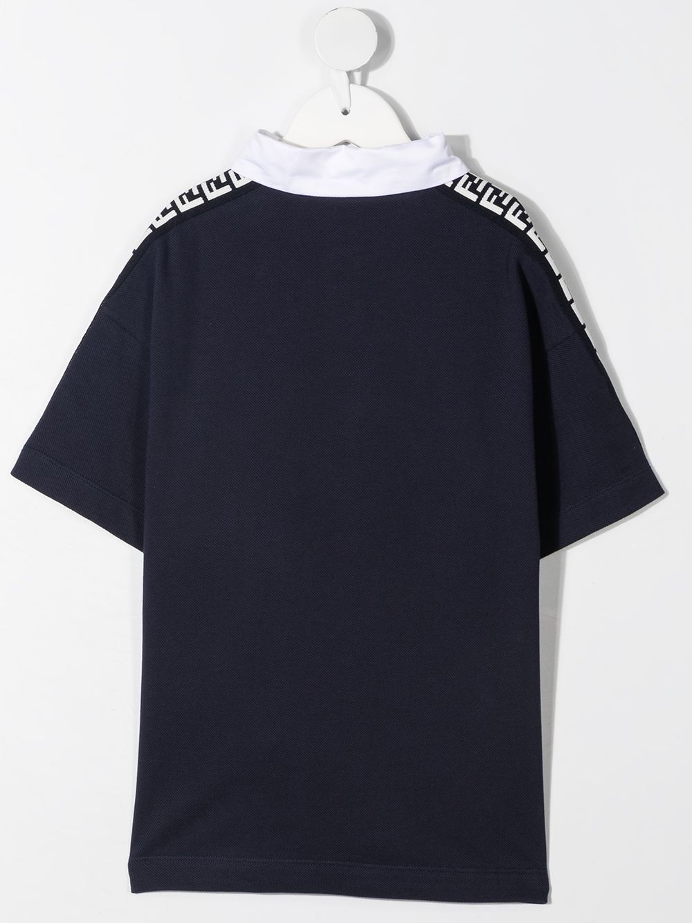 FENDI KIDS FF logo-tape polo shirt Navy - MAISONDEFASHION.COM