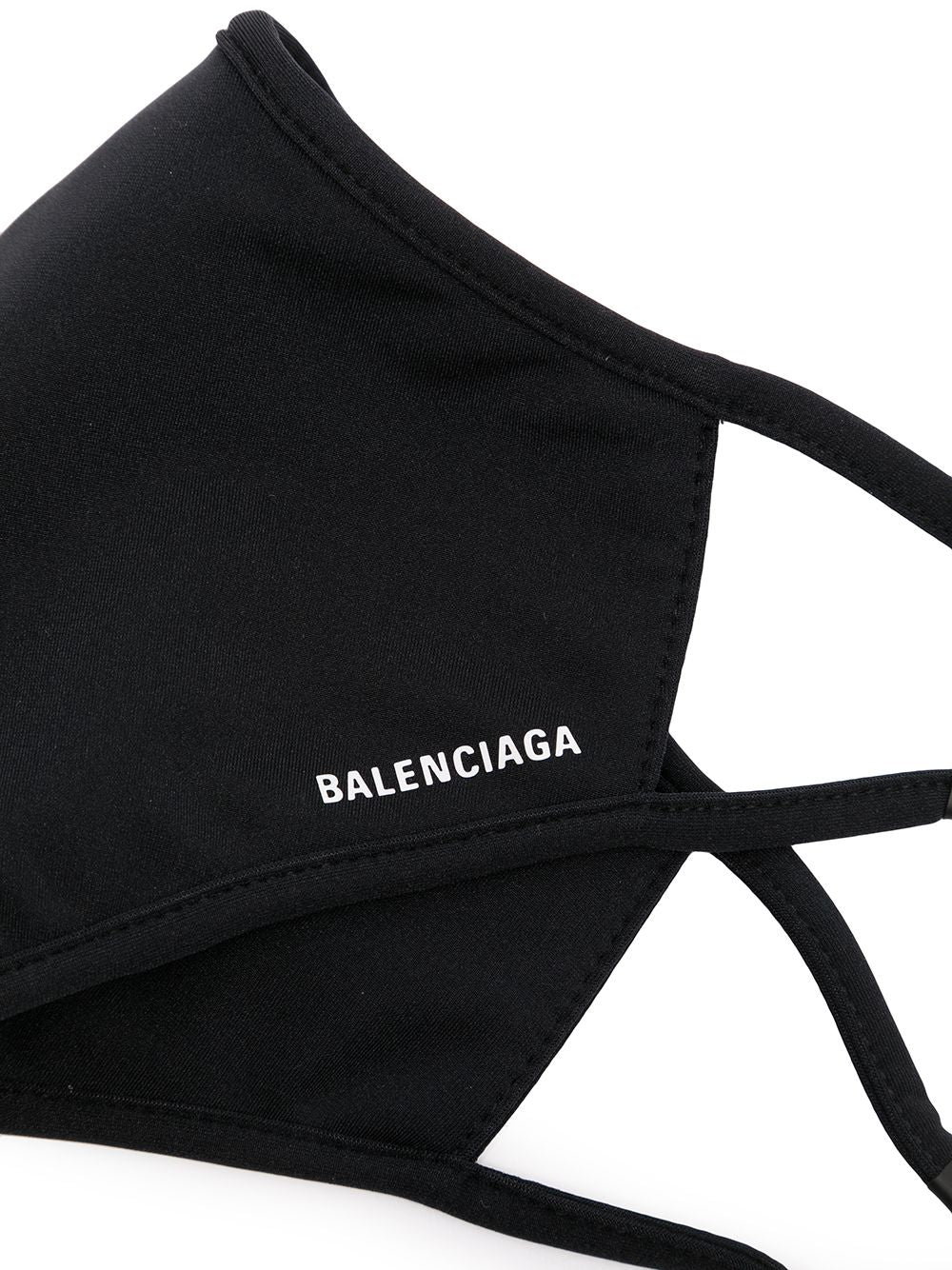 BALENCIAGA Logo Print Face Mask Black - MAISONDEFASHION.COM