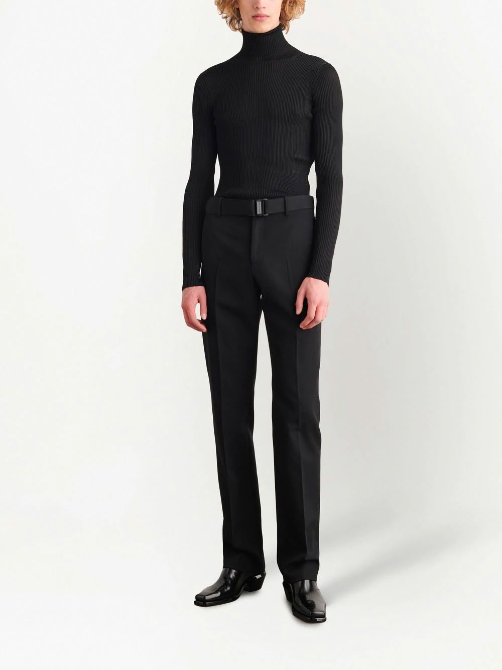 OFF-WHITE Buckle Dry Wool Slim Trousers Black - MAISONDEFASHION.COM