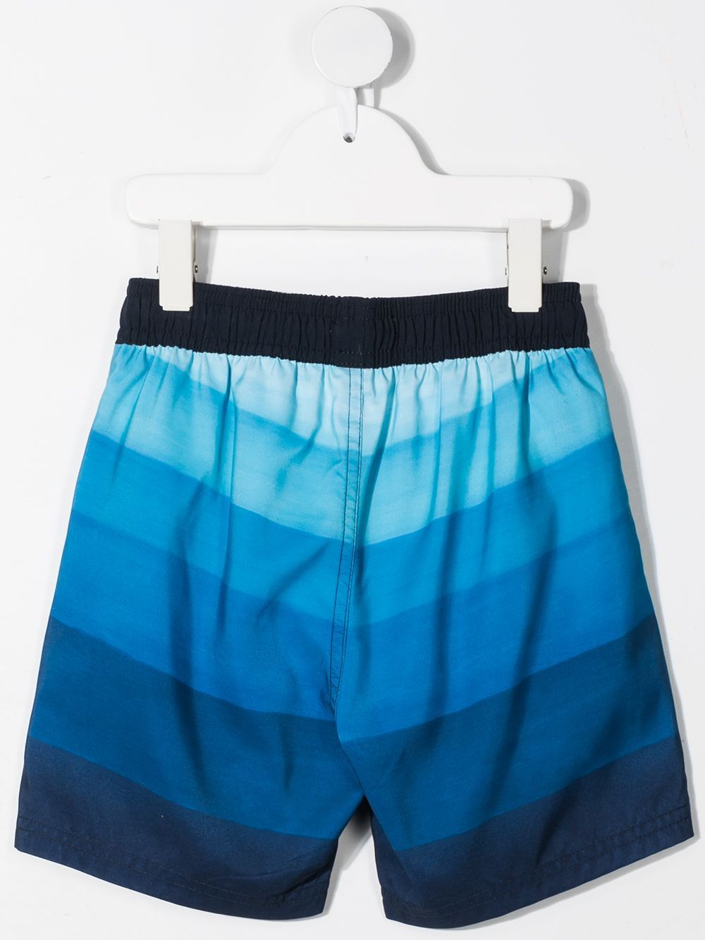 BOSS KIDS Logo-print striped swimming trunks Blue - MAISONDEFASHION.COM