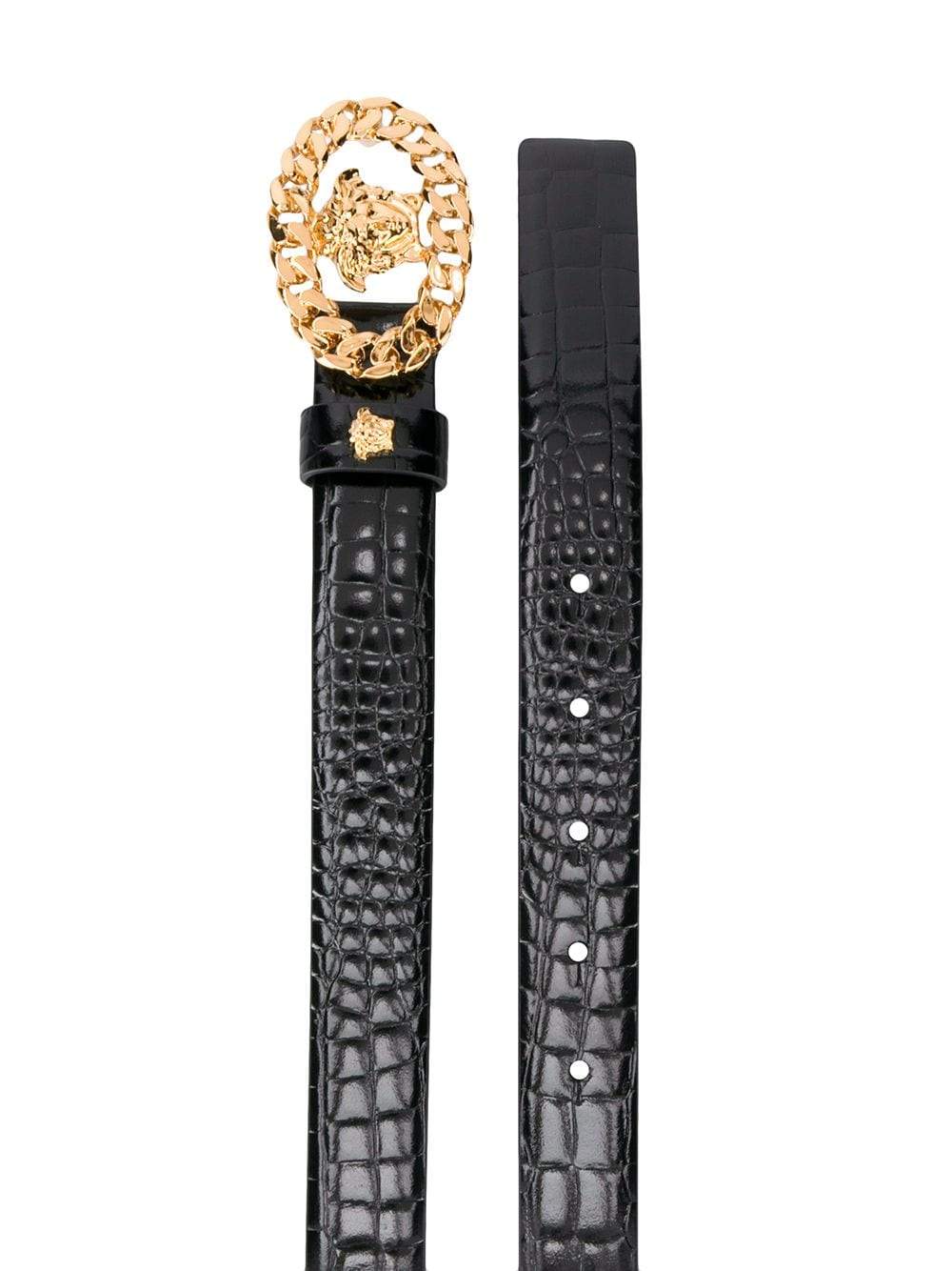 VERSACE KIDS Medusa Croc Effect Belt - Maison De Fashion 