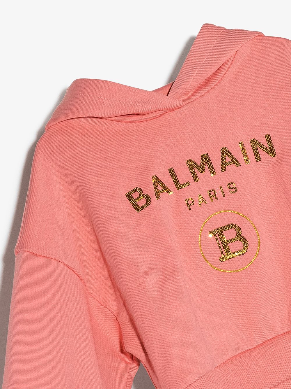 BALMAIN KIDS Sequin Logo Sweatshirt Pink - MAISONDEFASHION.COM