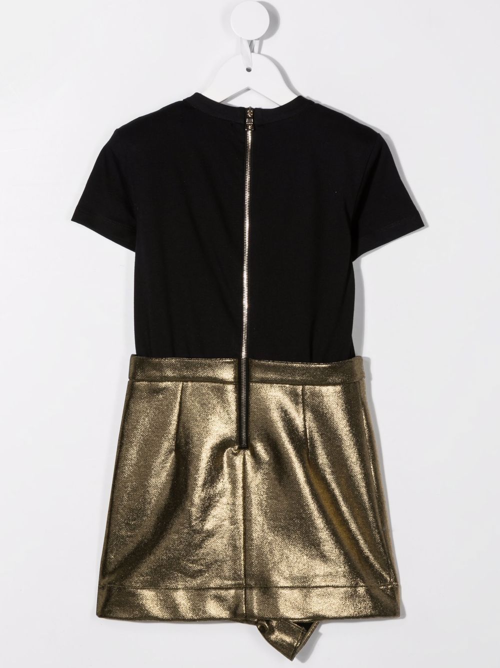 BALMAIN KIDS Ruffle-detail dress Black/Gold - MAISONDEFASHION.COM