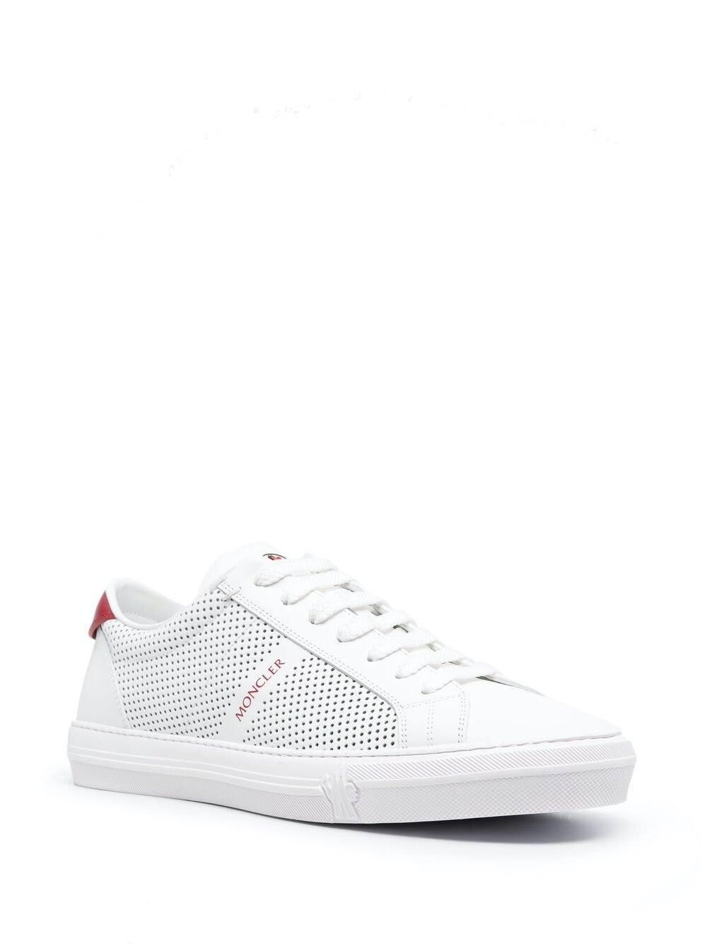 MONCLER New Monaco Perforated Sneakers White - MAISONDEFASHION.COM