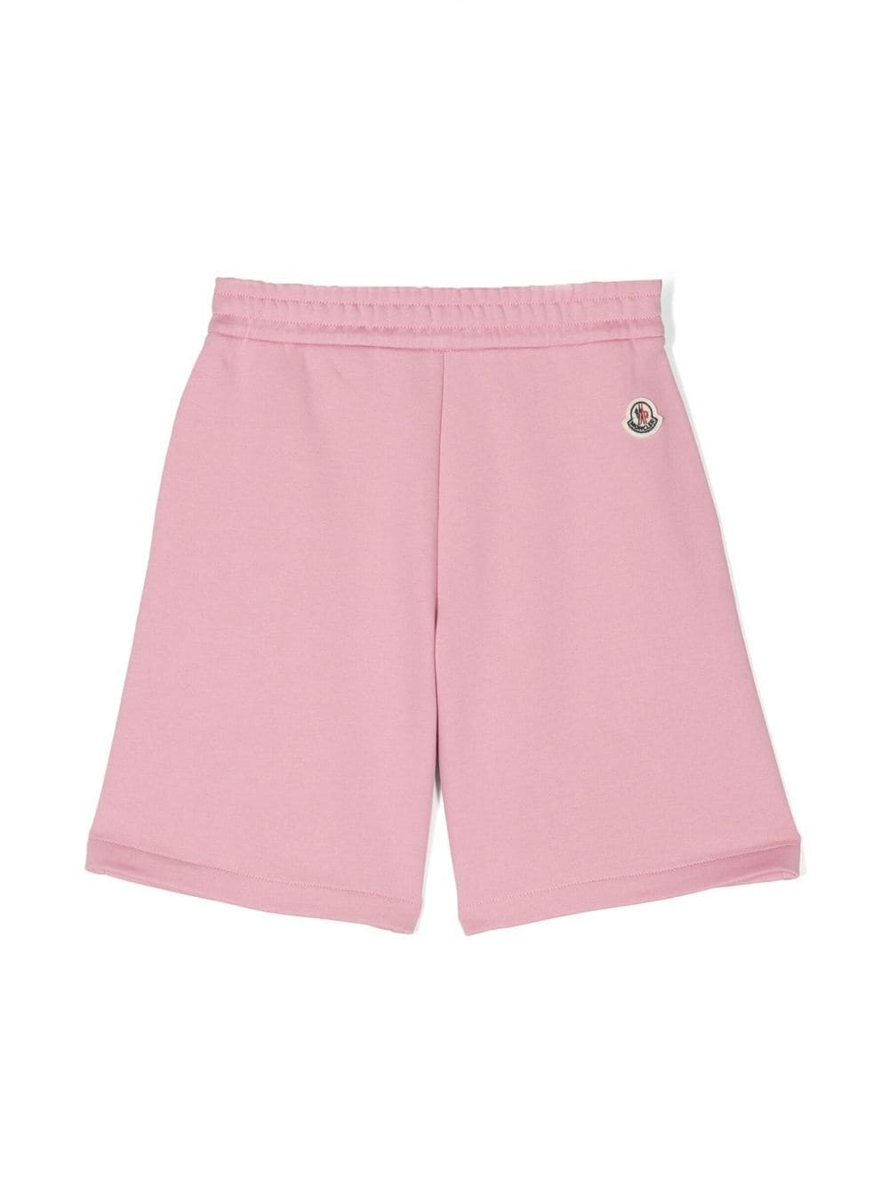 MONCLER KIDS Logo Embossed Shorts Pink - MAISONDEFASHION.COM
