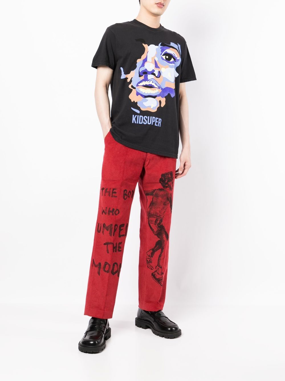 KIDSUPER Face graphic-print T-shirt Black - MAISONDEFASHION.COM