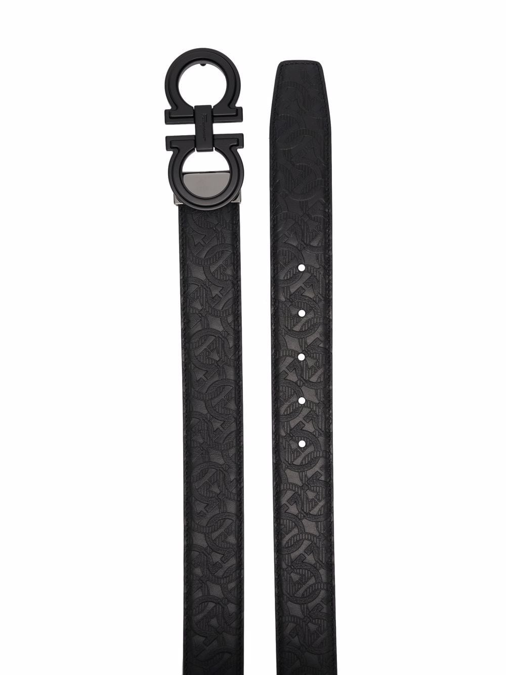 SALVATORE FERRAGAMO Adjustable Gancini Buckle Belt Black - MAISONDEFASHION.COM