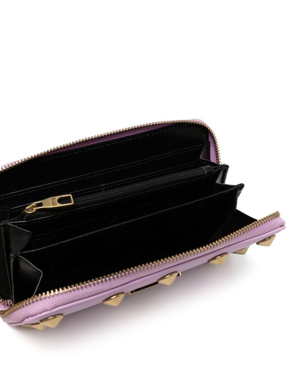 VERSACE JEANS COUTURE WOMEN Studded leather wallet Purple - MAISONDEFASHION.COM