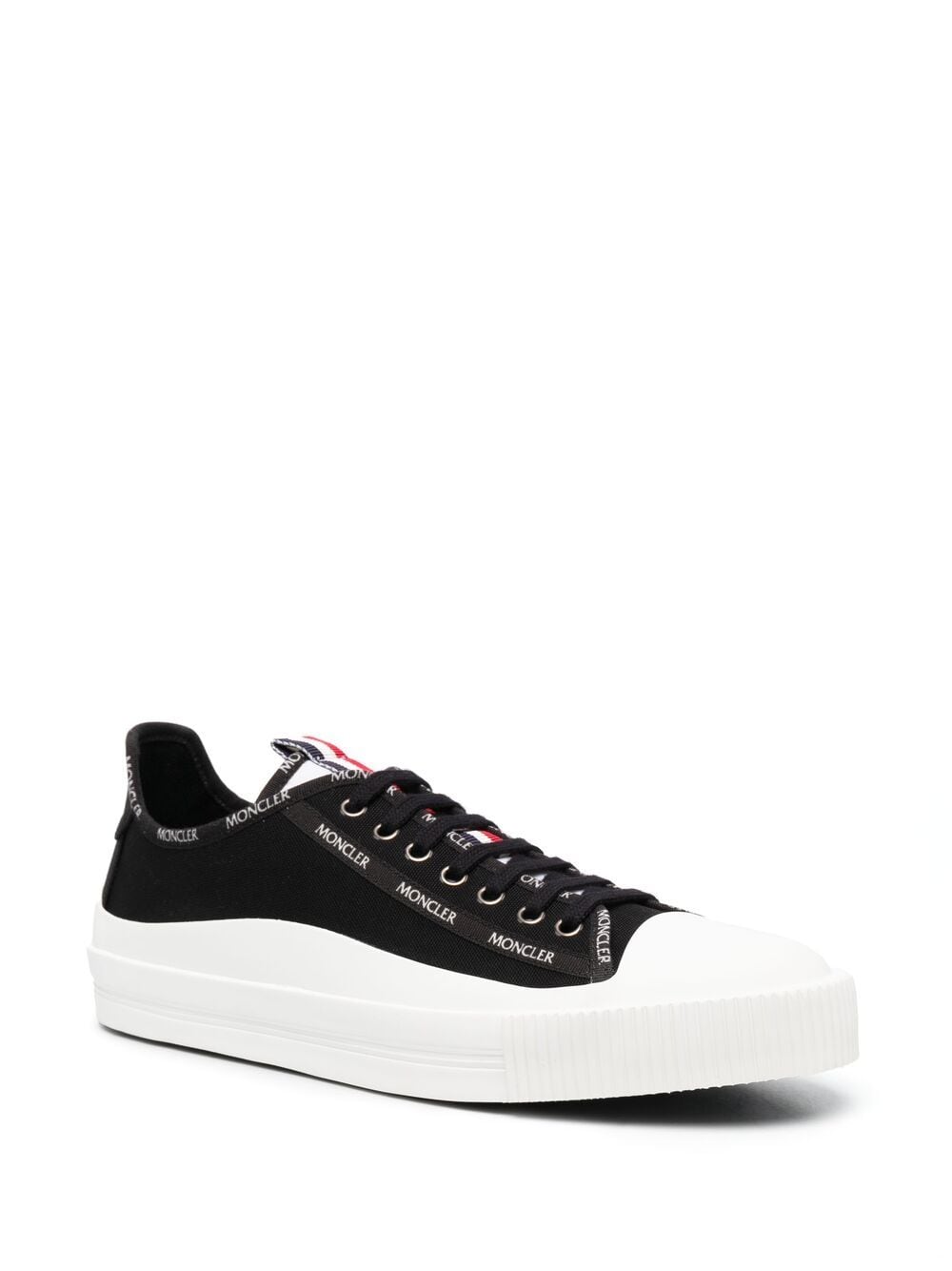MONCLER Glissiere Low Top Canvas Sneakers Black - MAISONDEFASHION.COM