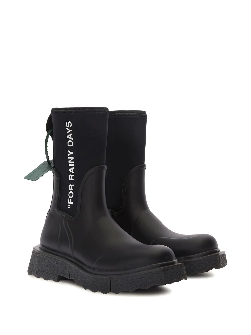 OFF WHITE WOMEN Sponge Rubber Rainboot Black/White - MAISONDEFASHION.COM