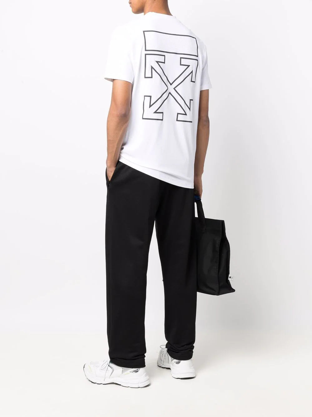 OFF-WHITE Arrow Outline S/S Sport Tee White/Black - MAISONDEFASHION.COM