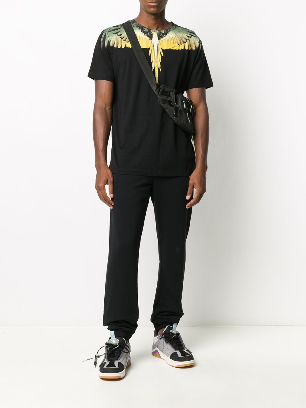 MARCELO BURLON Wings T-shirt Black/Yellow - Maison De Fashion 