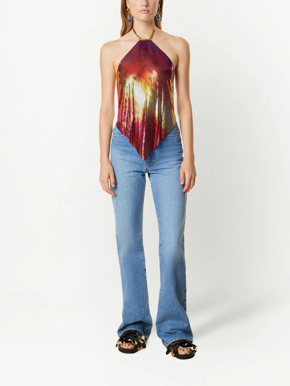 PACO RABANNE Pixelated Plastic Top Multicolour - MAISONDEFASHION.COM