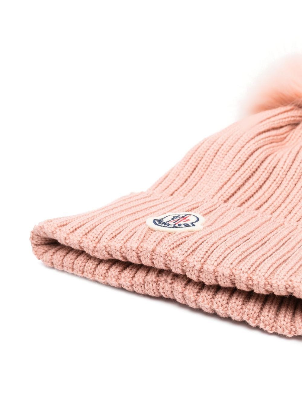 MONCLER KIDS Beanie With Pom-Pom Pink - MAISONDEFASHION.COM