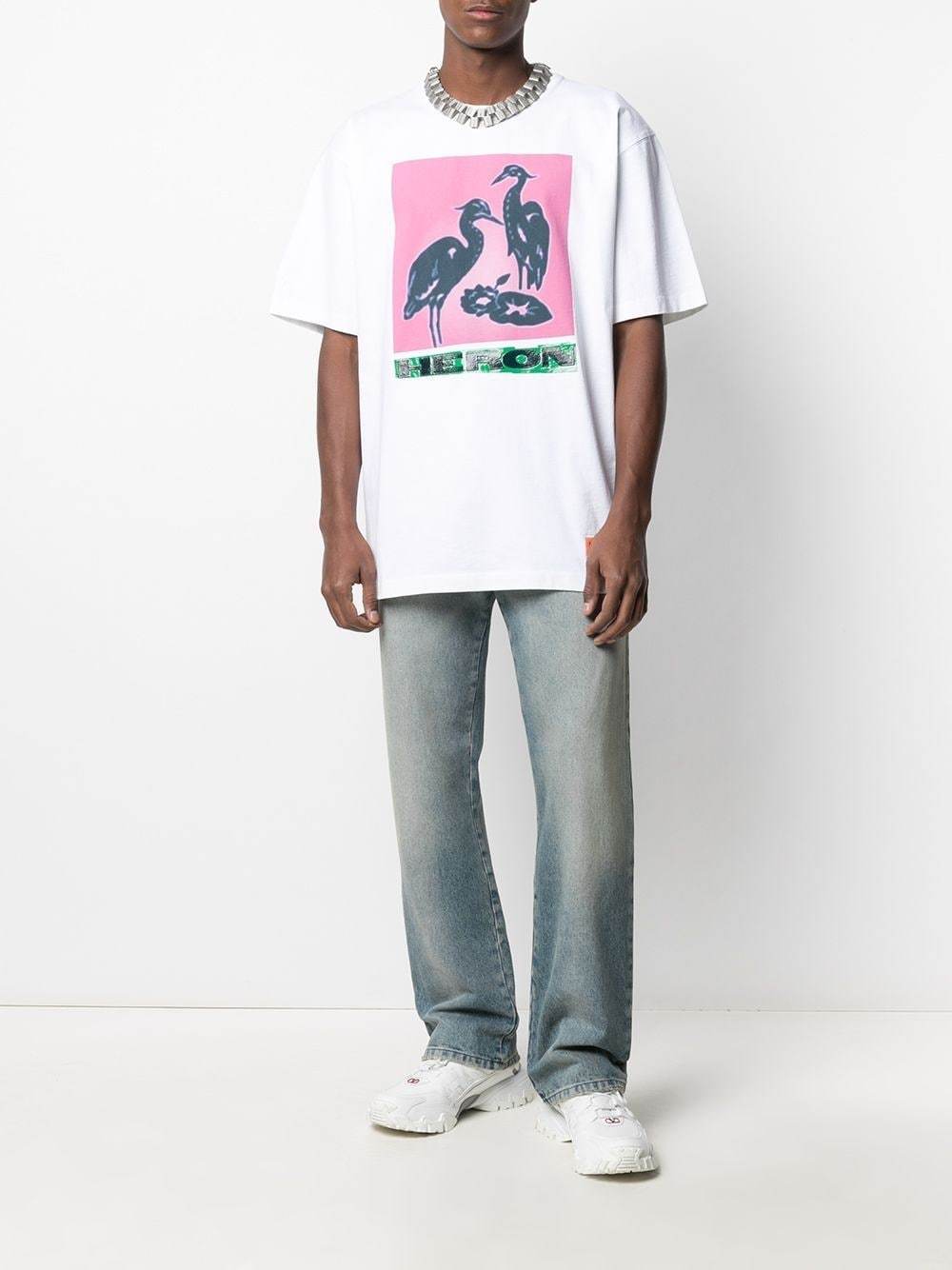 Heron Preston Nightshift Heron T-Shirt White - MAISONDEFASHION.COM