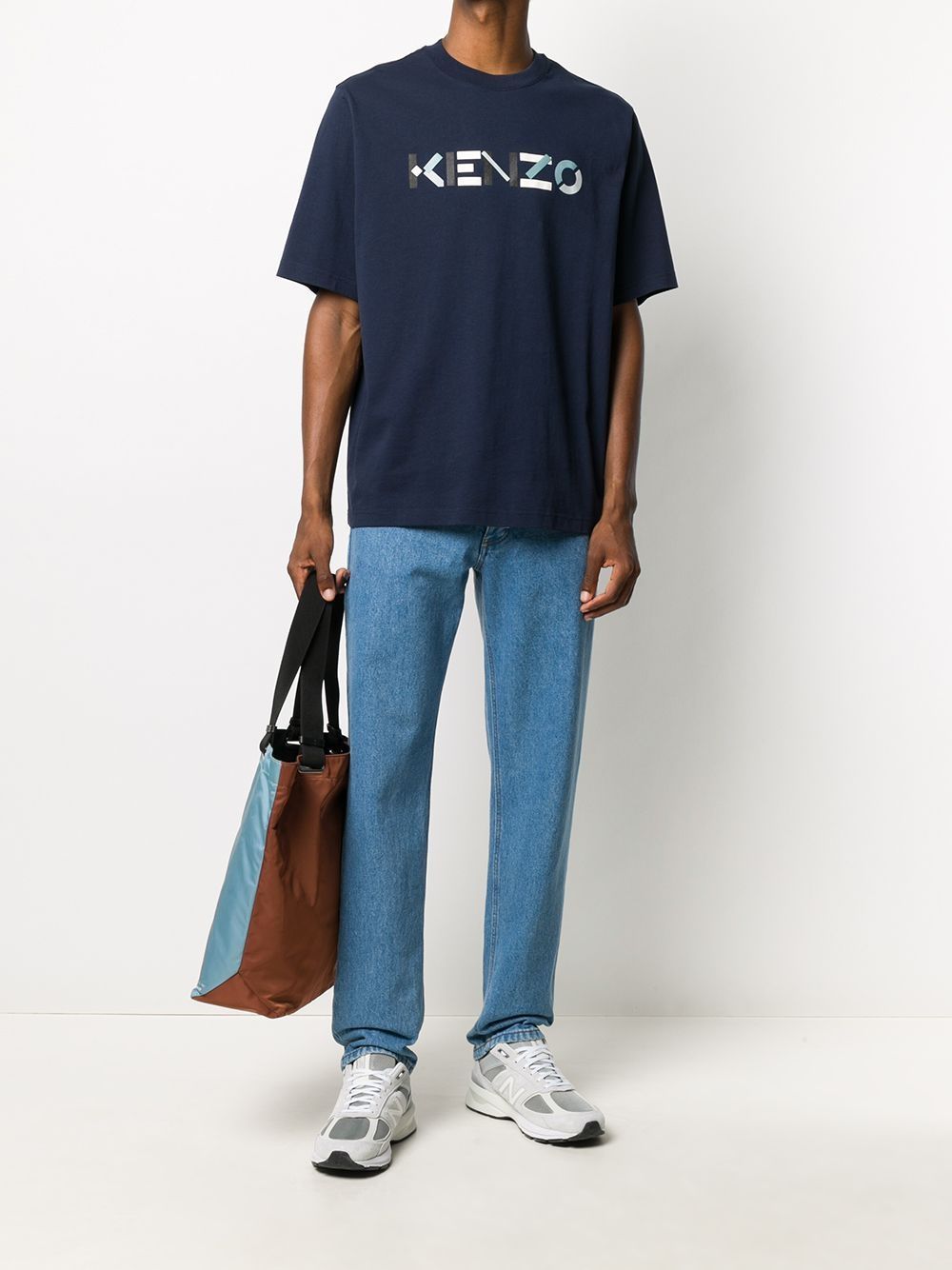 KENZO Oversized Blue Logo T-shirt Navy - Maison De Fashion 