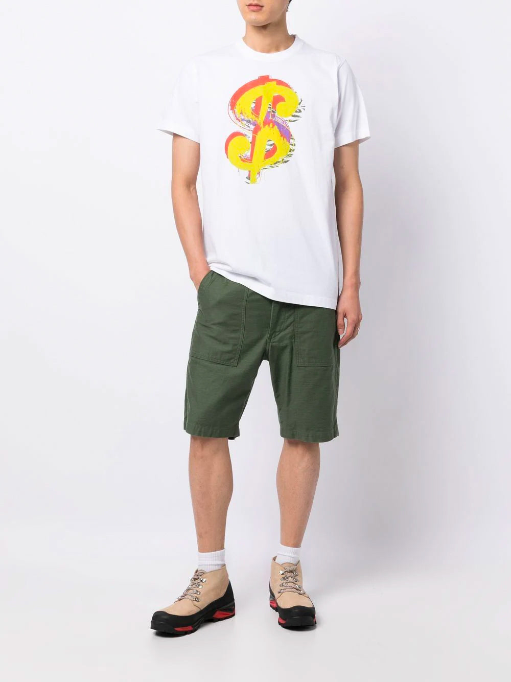 MAHARISHI Maha Warhol Dollar Sign T-Shirt White - MAISONDEFASHION.COM