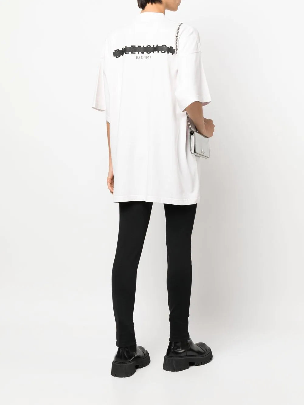 BALENCIAGA Strike 1917 Oversized T-Shirt White/Black - MAISONDEFASHION.COM