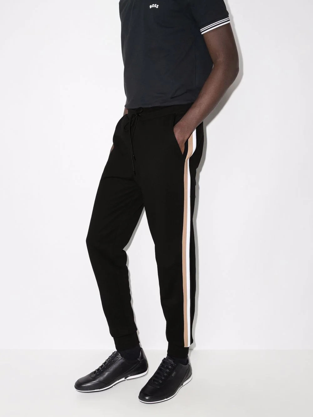 BOSS Side-stripe track pants Black - MAISONDEFASHION.COM