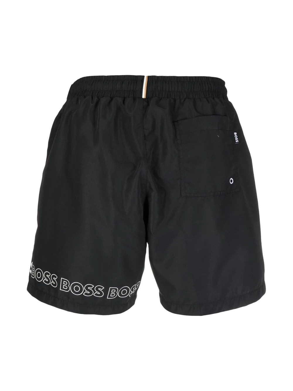 BOSS Logo-print Swim Shorts Black - MAISONDEFASHION.COM