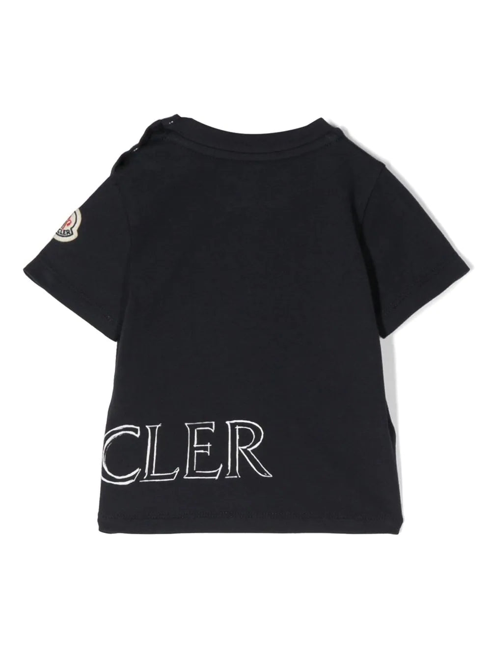 MONCLER BABY Logo Graphic Print T-Shirt Navy/White - MAISONDEFASHION.COM