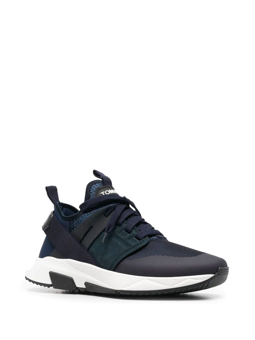 TOM FORD Neoprene Suede Jago Sneakers Blue - MAISONDEFASHION.COM