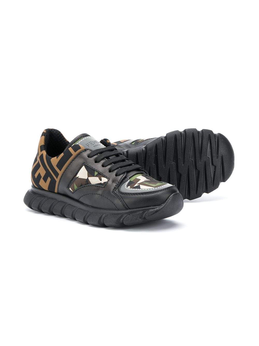 Fendi Kids FF Camouflage Sneakers - Maison De Fashion 