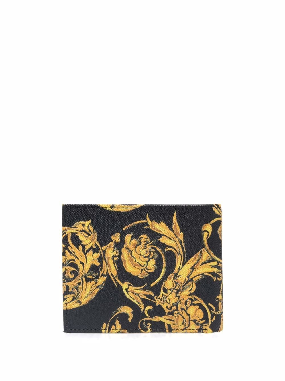 VERSACE JEANS COUTURE Baroque Print Wallet Black - MAISONDEFASHION.COM