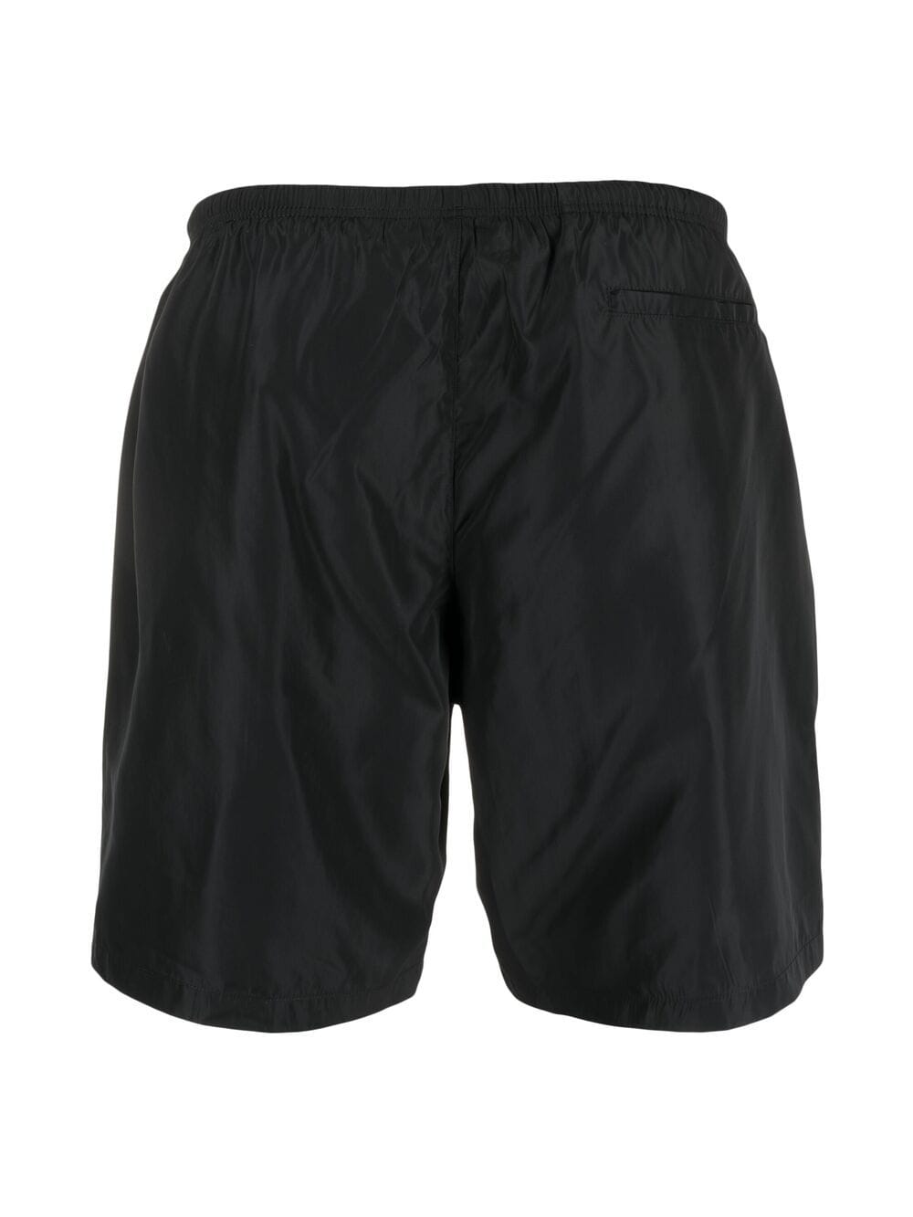 PALM ANGELS Curved Logo Swim Short Black White - MAISONDEFASHION.COM