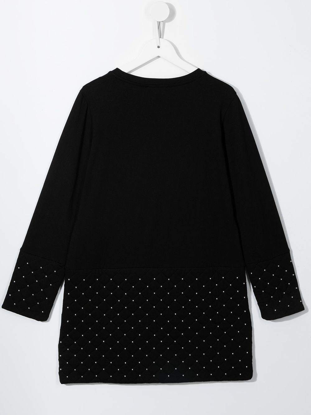 BALMAIN KIDS logo print studded dress black - MAISONDEFASHION.COM