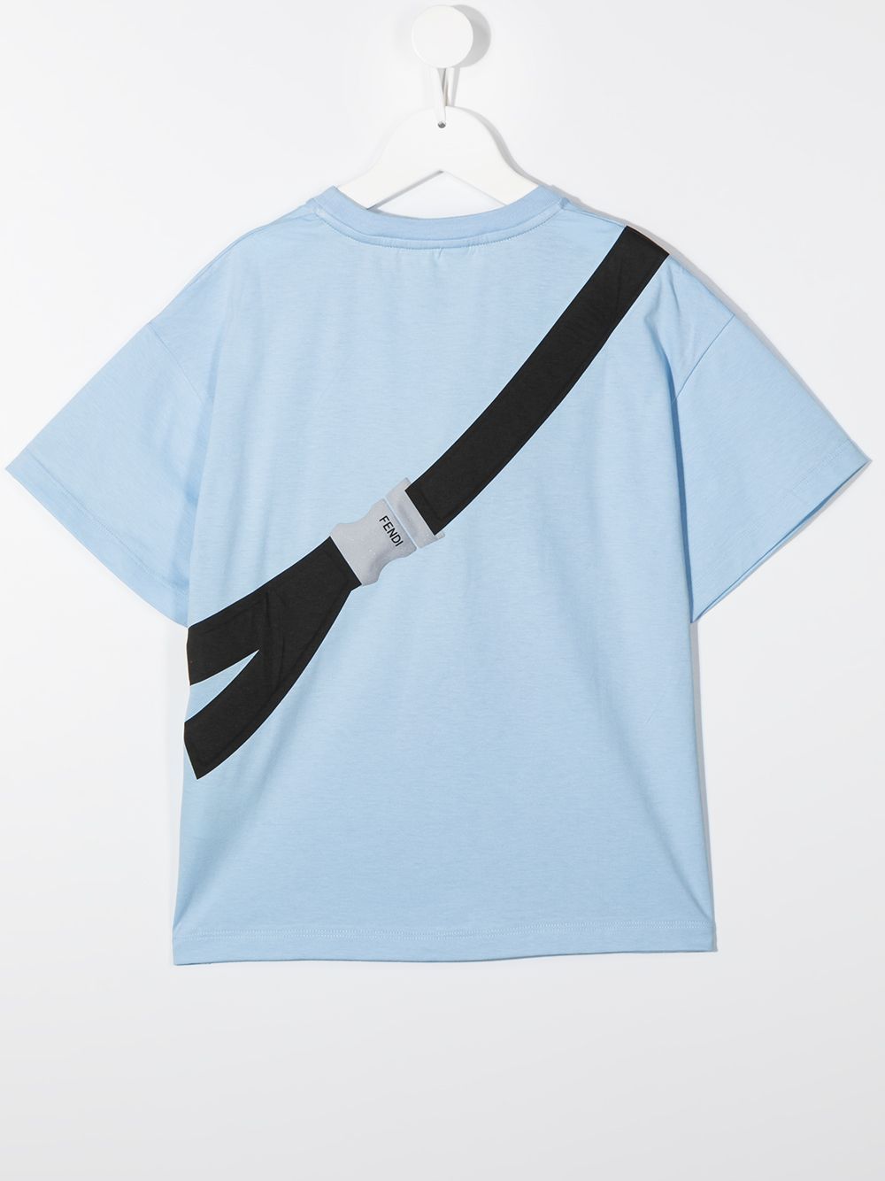 FENDI KIDS Crossbody Bag Print T-Shirt Blue - Maison De Fashion 