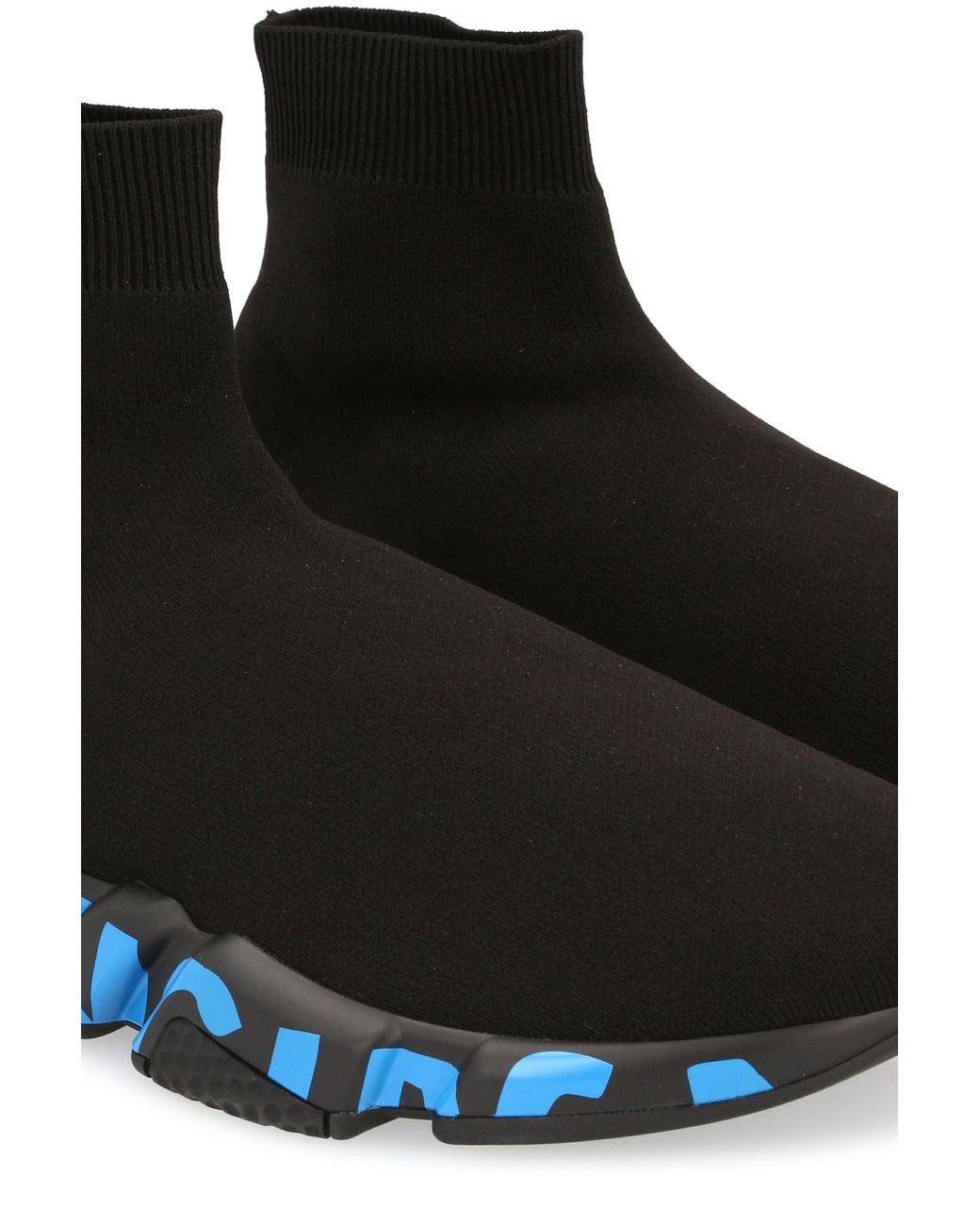 BALENCIAGA Speed Graffiti Sneakers Black/Blue - Maison De Fashion 