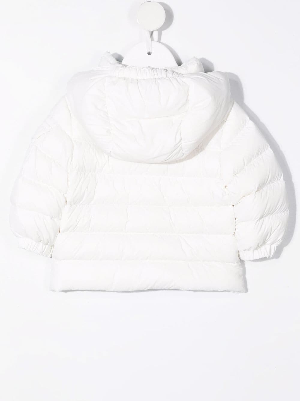 MONCLER BABY  Hooded zip-up padded jacket White - MAISONDEFASHION.COM
