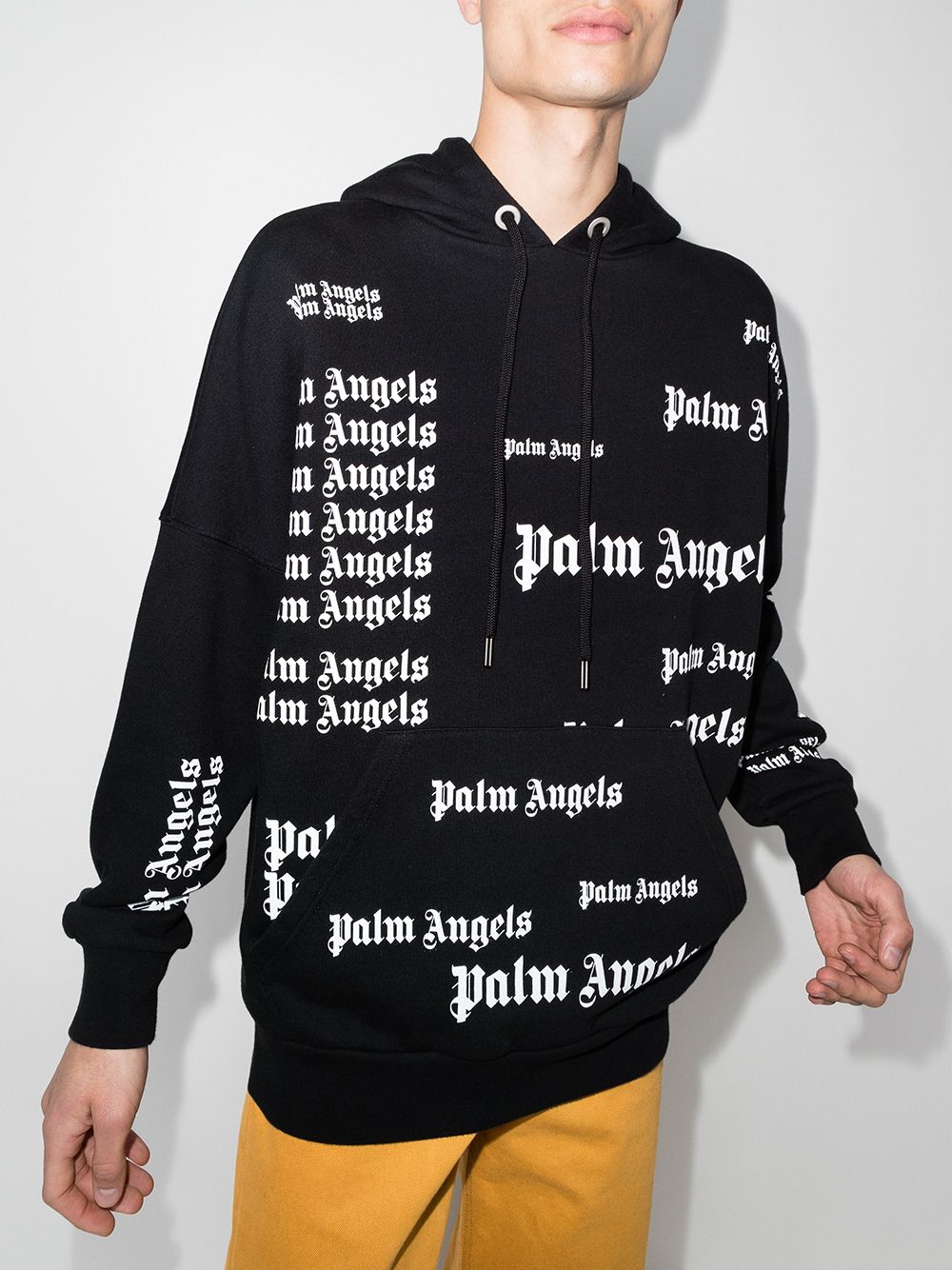 PALM ANGELS Ultra Logo Over Hoodie Black - MAISONDEFASHION.COM