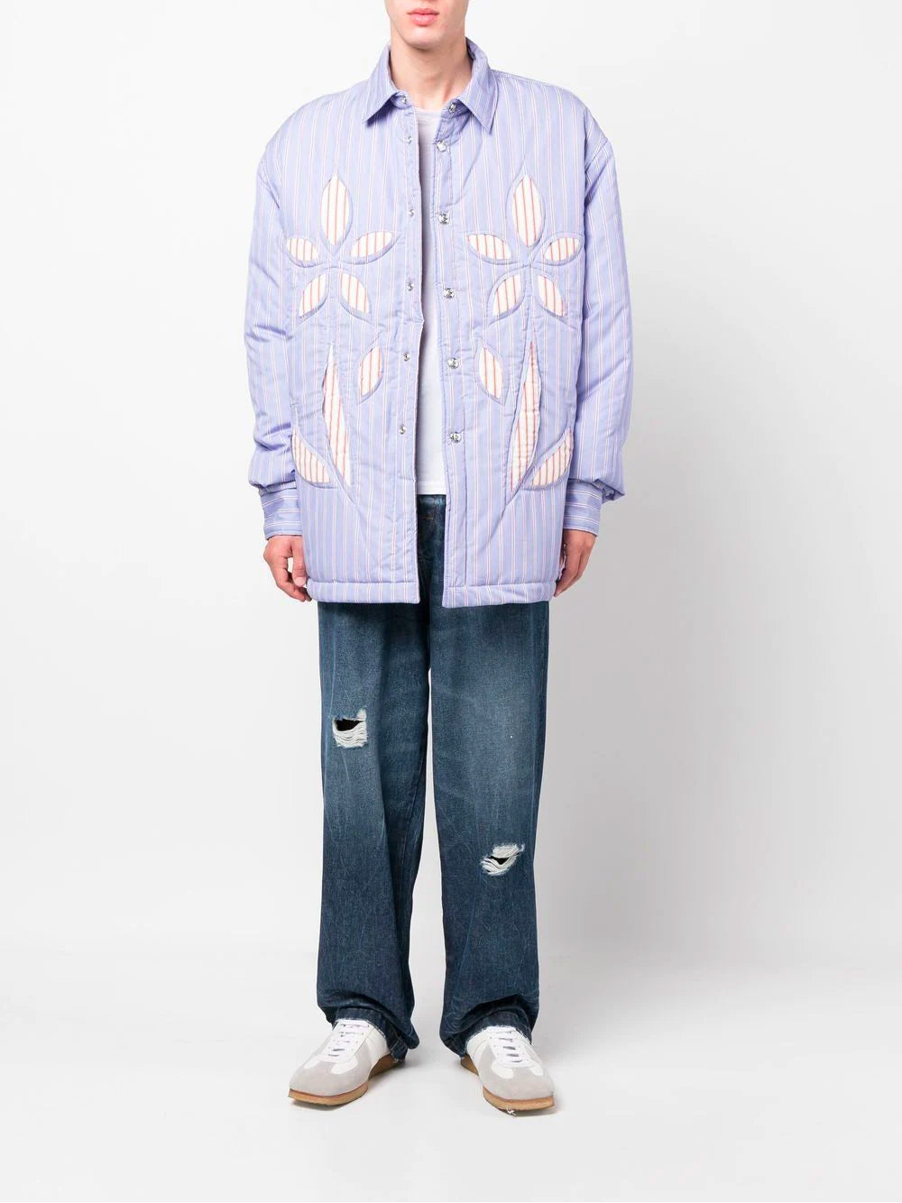 BLUEMARBLE Puffed Overshirt Poplin Blue - MAISONDEFASHION.COM