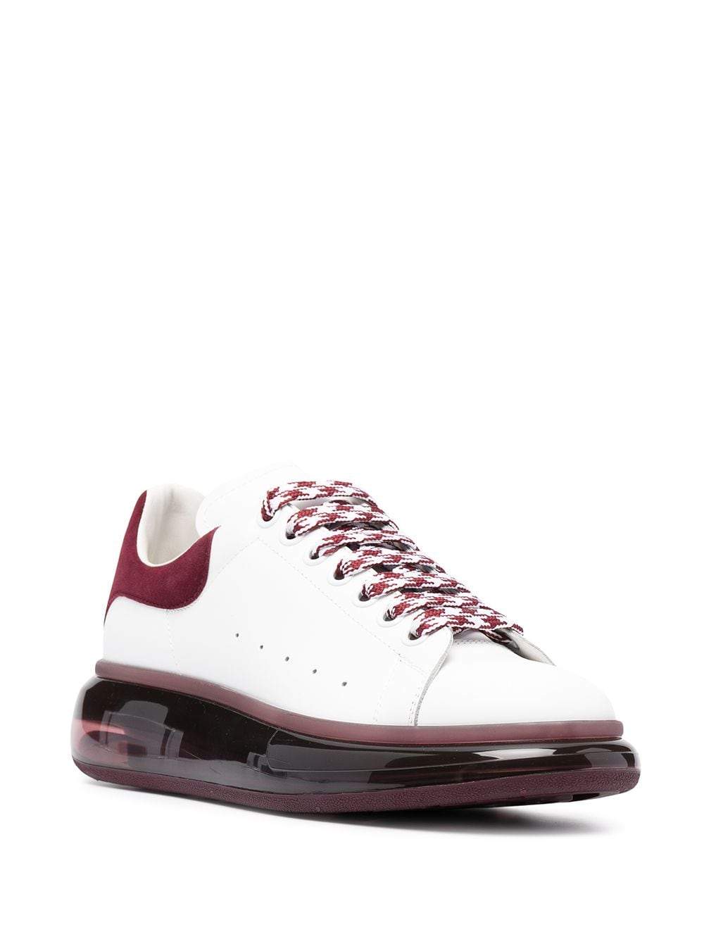 ALEXANDER MCQUEEN Oversized Sole Sneakers White/Bordeaux - MAISONDEFASHION.COM