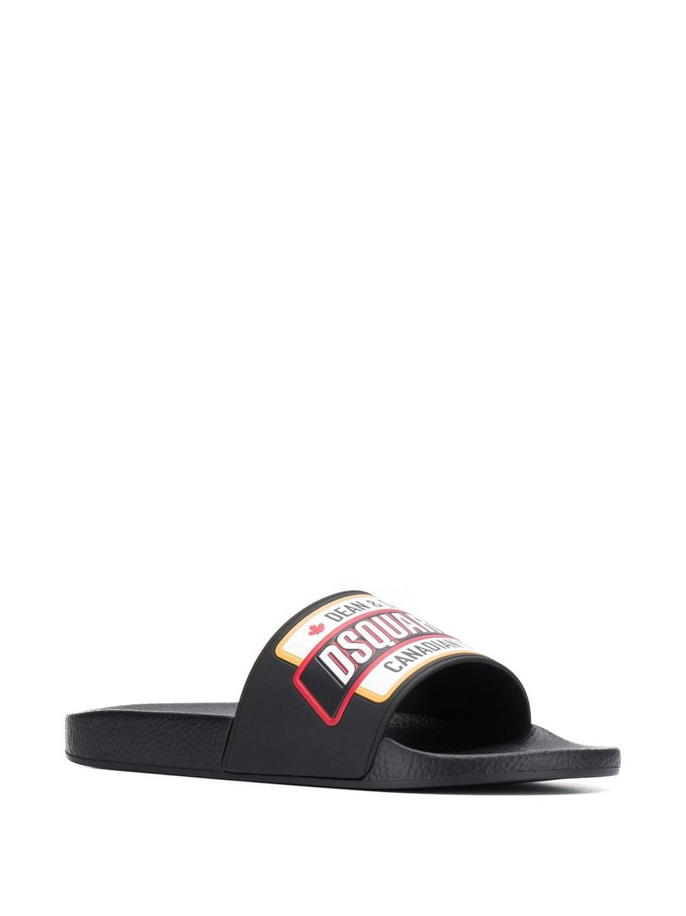 DSQUARED Logo Patch Sliders Black - Maison De Fashion 