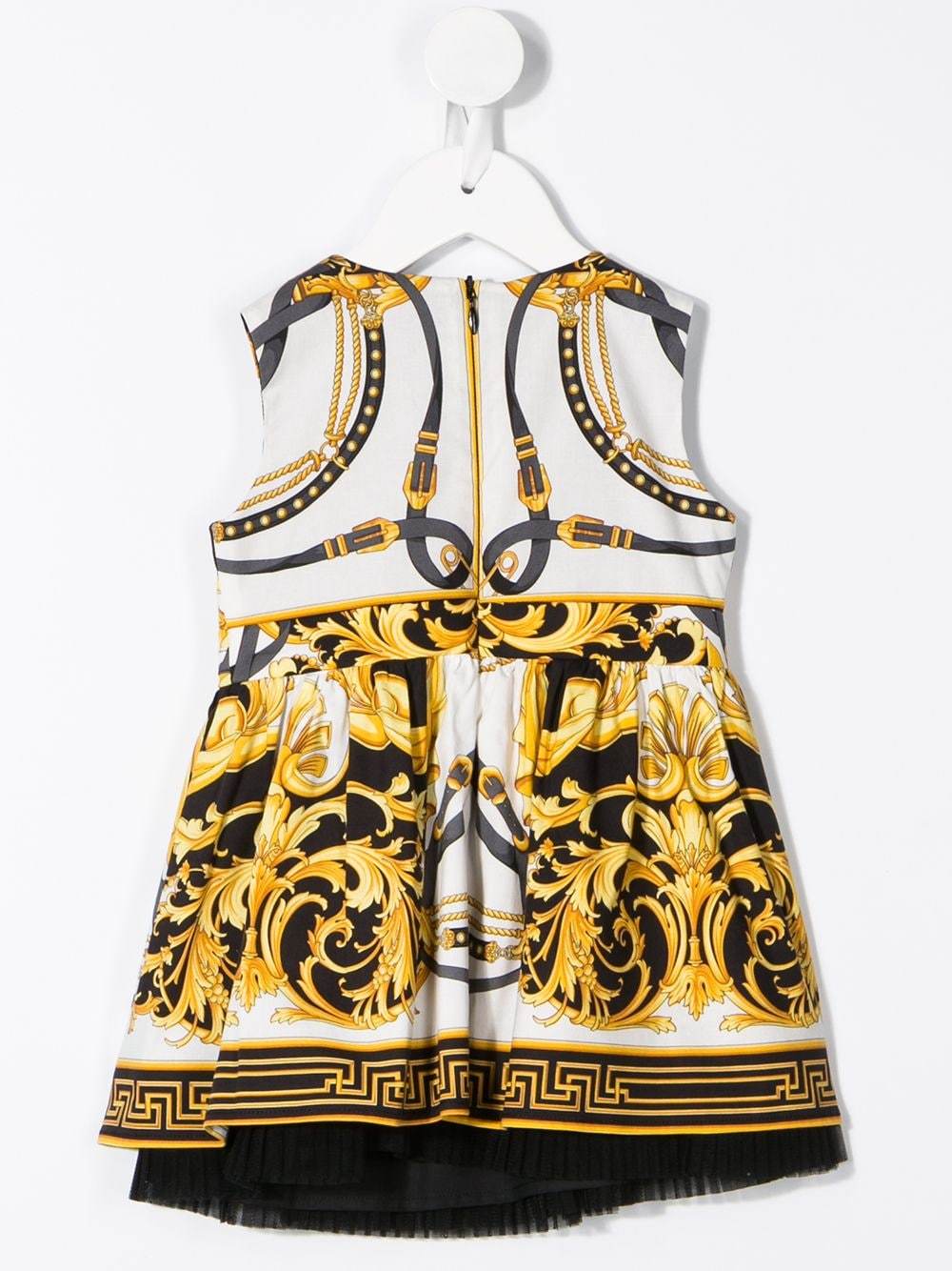 VERSACE KIDS baby baroque print dress gold/white - Maison De Fashion 