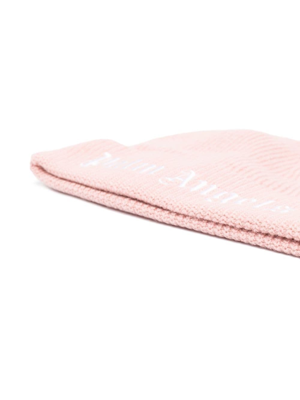 PALM ANGELS KIDS Knit Logo Beanie Pink/White - MAISONDEFASHION.COM