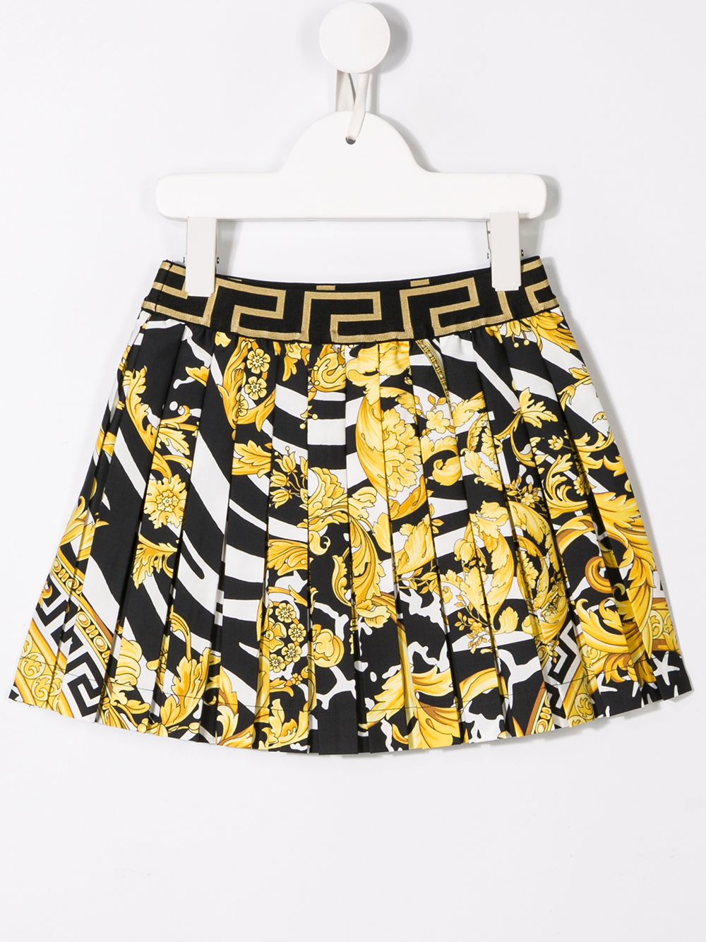 VERSACE KIDS Pleated skirt Black/Gold - MAISONDEFASHION.COM