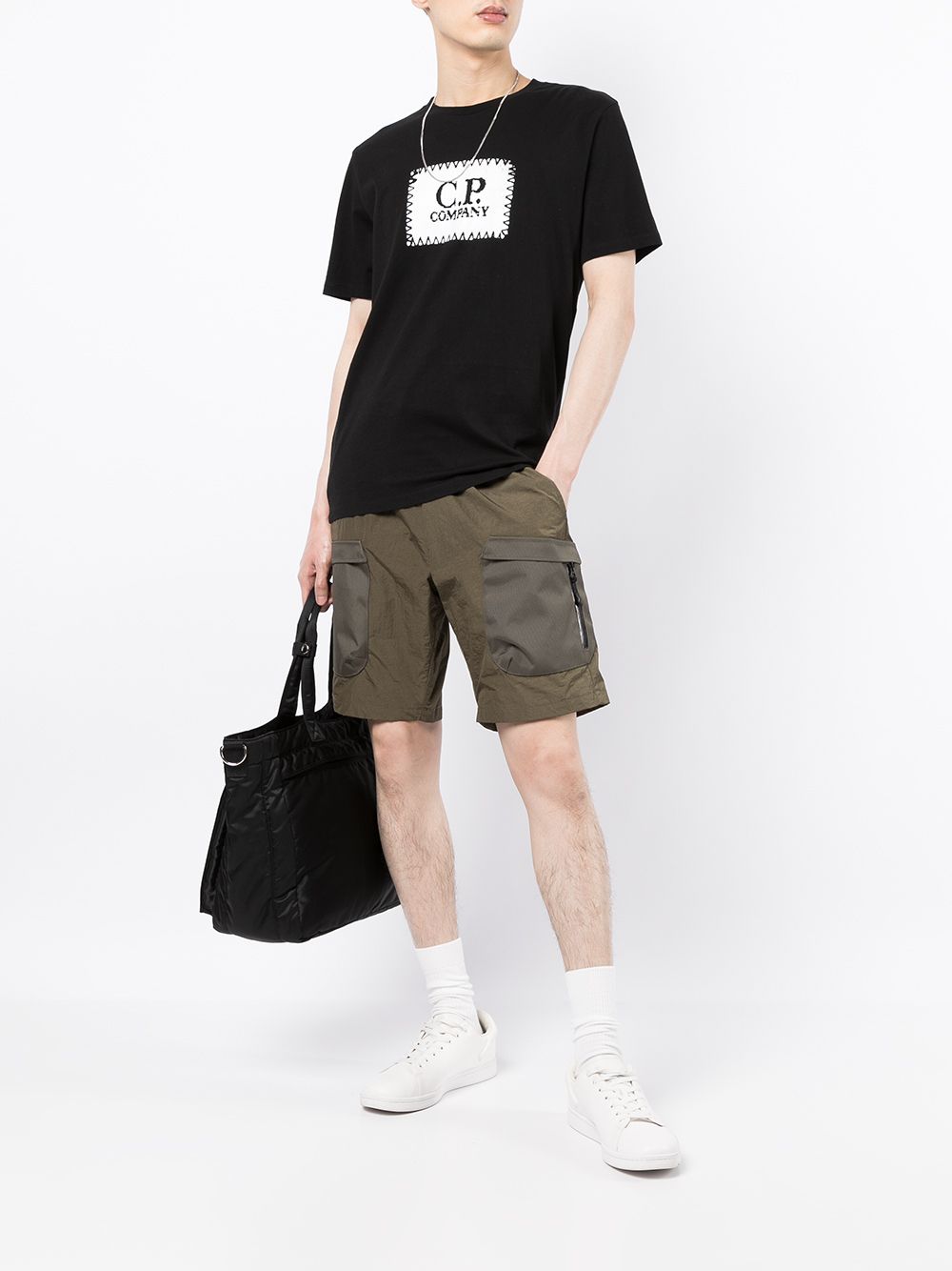 C.P. COMPANY Logo-print T-shirt Black - MAISONDEFASHION.COM