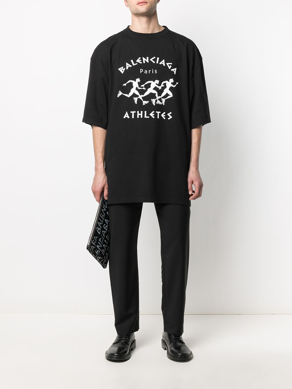 Balenciaga Athletes Print T-Shirt Black - MAISONDEFASHION.COM