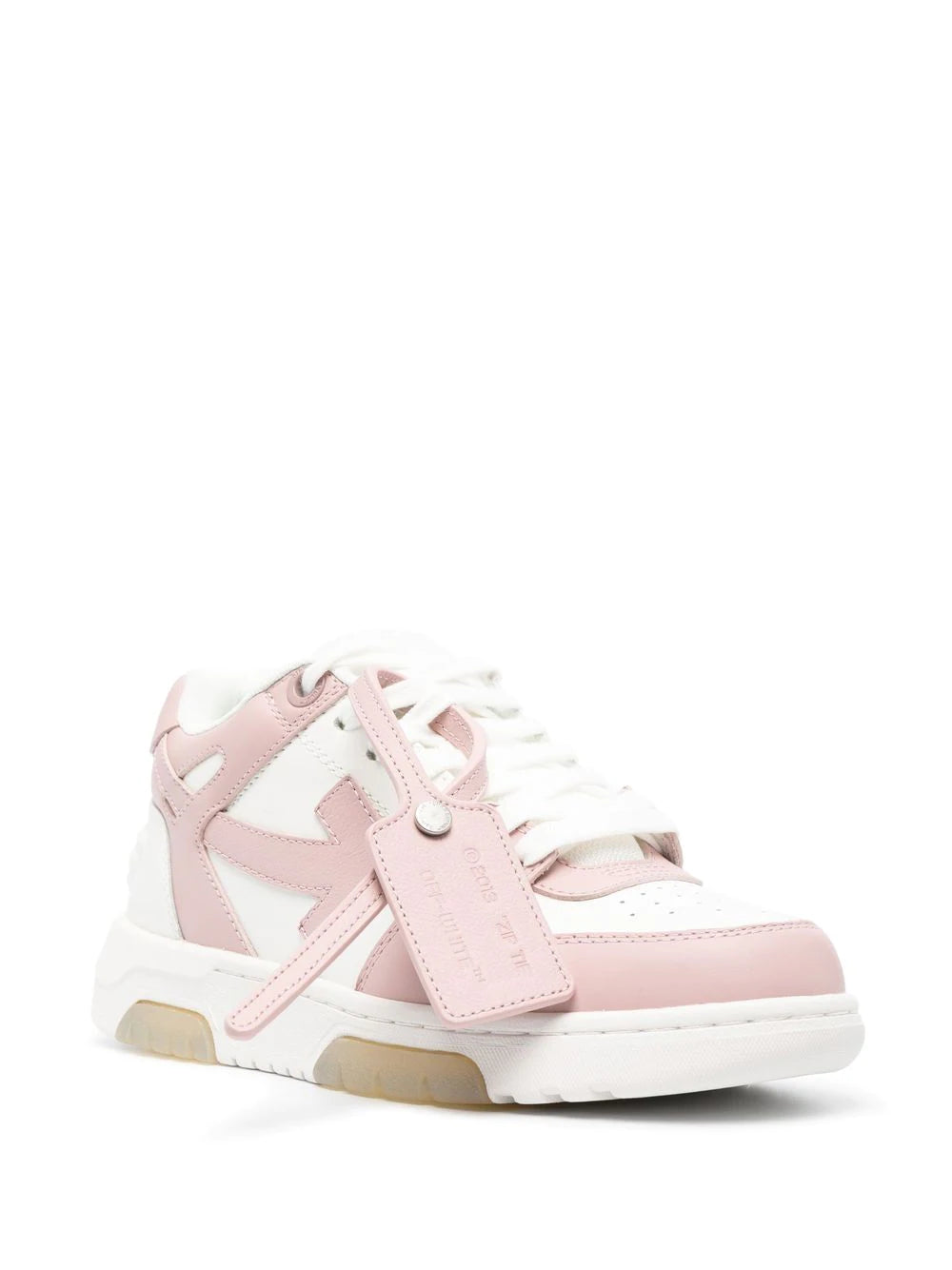 OFF WHITE WOMEN Out Of Office Calf Leather Sneakers White/Pink - MAISONDEFASHION.COM