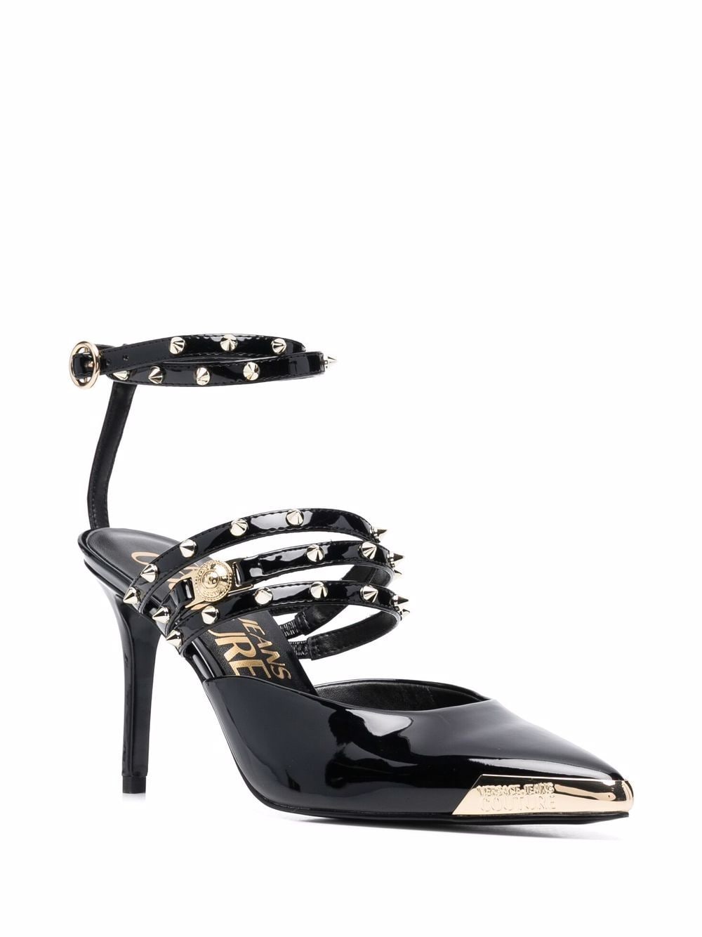 VERSACE WOMEN Stud-embellished pumps Black - MAISONDEFASHION.COM