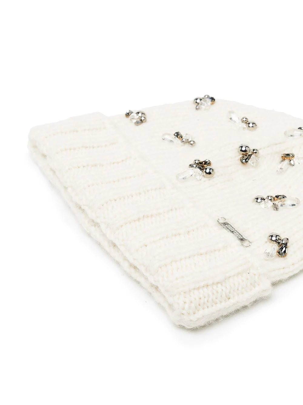 JIMMY CHOO Crystal-embellished beanie hat White - MAISONDEFASHION.COM